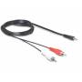 Delock - DeLOCK 84000 1.5m 2 x RCA 3.5mm Black audio cable
