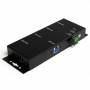 Startech - StarTech.com Montierbarer 4 Port Industrieller USB3.0 SuperSpeed Hub - Hub - 4 x SuperSpeed USB3.0 - Desktop - Gleichstrom - f&u