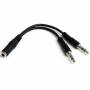 Startech - 3,5mm Audio Klinke Y Kabel - Headset Splitter (MUYHSFMM)