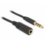 Delock - DELOCK Klinkeverl. 3,5mm -> 3,5mm St/Bu 5.00m 4Pin schwar