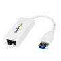 Startech - StarTech.com Adaptador Tarjeta de Red Externa NIC USB 3.0 a 1 Puerto Gigabit Ethernet 1Gbps RJ45 USBA Blanco