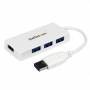 Startech - StarTech.com 4 Port USB3.0 SuperSpeed Mini Hub - Schwarz - Hub - 4 x SuperSpeed USB3.0 - Desktop (ST4300MINU3W)
