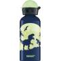 Sigg 8543. 00 400ml Aluminium Blau -Gelb Trinkflasche (8543) - KBT Glow Moon Dinos 0,4 Liter, Trinkflasche