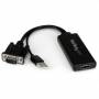 Startech - StarTech.com VGA to HDMI Adapter with USB Audio & Power - Videokonverter - VGA - HDMI - Schwarz (VGA2HDU)