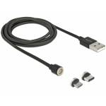 Delock - DELOCK Lade-/Datenkabelset magnetisch USB > Micro-B/USB-C