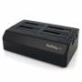Startech - StarTech.com USB3.0 转 4 槽 SATA 6Gbps 硬盘扩展坞带-UASP 和双风扇-2.5/ 3.5 英寸固态硬盘/硬盘底座-储物盒