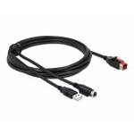  "Delock-DELOCK PoweredUSB Kab. 24v St > USB-A St + Mini-DIN 3Pin 3 m-Delock-Adapter/Cable"