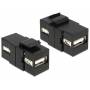 Delock - Keystone Delock USB A Buchse schwarz