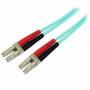 Startech. Com - Aqua OM4 Duplex Multimode Fiber - 2m / 6 ft - 100 Gb - 50/125 - OM4 Fiber - LC to LC Fiber Patch Cable (450FBLCLC2) (450FBLCLC2)