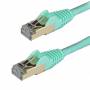2m Cat6a Patch Cable - Aqua Cat 6a Network Cable - Stp