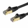 2m Cat6a Patch Cable - Black Cat 6a Network Cable - Stp