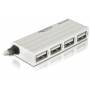 Delock - DELOCK USB-HUB 4-Port USB, silber, slim extern