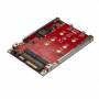 Startech - M.2 auf SATA Adapter - Dual Slot M.2 NGFF SSD Adapter fr 2,5in Laufwerke - RAID - Speichercontroller (RAID) (S322M225R)