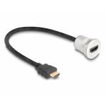 Delock - DeLOCK 88180 cable HDMI 0,3 m HDMI tipo A (Estndar) Negro, Plata