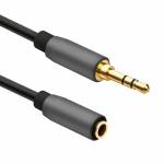 Helos - Helos extension cable, jack 3, 5mm plug/socket 3 pin, PREMIUM, 3.0 m, black jack 3, 5mm plug/jack 3, 5mm socket 3 