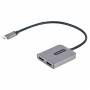 Startech - .com USB-C 转双 HDMI MST 集线器、双 HDMI 4K 60Hz、适用于笔记本电脑的 USB C 型多显示器适配器，४