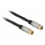Delock - DELOCK Antennenkabel IEC -> IEC St/Bu 2.00m Premium schwarz
