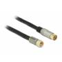 Delock - DeLOCK Premium - Antennenkabel - HF - F-Stecker (M) - IEC-Anschluss (W) - 5,0m - Vierfach abgeschirmtes Koaxialkabel - (RG-6/U) 
