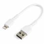 Startech - StarTech.com Câble USB-A vers Lightning Blanc Robuste 15cm - Câble de Charge/Synchronisation de Type A vers Lightning en Fibre Aramide - iPad/iPhone 12 - Certifié Apple MFi