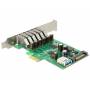 Delock - PCI Express x1 Karte zu 6 x extern + 1 x intern USB 5, USB-Controller