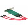 Delock - PCIe x 1 > 2 x M. 2 key B low Pro, adapter