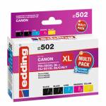 Edding Ti.ers.can.pgi-550xl - Edding Tinte ersetzt Canon PGI-550PGBK XL, CLI-551 C,M,Y XL Kompatibel Kombi-Pack Schwarz, Cyan, Magenta, Gelb EDD-502 E (EDD-50 [EURO-Version]