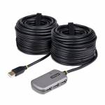 Startech - .com USB 扩展器集线器，带 4 端口 USB 集线器的 24 米 USB 2.0 延长线，主动/总线供电的 USB 中