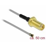 Delock - DeLOCK 90404 cble coaxial 0,5 m SMA MHF Noir, Or, Gris