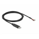  "Delock-DeLOCK Adapter cable USB 2.0 Type-A to Serial RS-232 with 9 open wires + Shielding 2 m-Delock-Adapter/Cable"