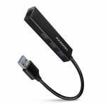 Axagon - HMA-GL3A Multiport-Hub, USB 3.0 Typ A, Gbit-LAN, 3x USB-A, microSD (HMA-GL3A)