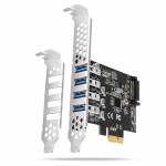 Axagon - PCEU-43RS PCIe Adapter 4x USB3.0 UASP VIA, 15-pin SATA Stromversorgung (PCEU-43RS)