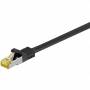 Wentronic - goobay-插线电缆-RJ-45 (M) 转 RJ-45 (M) -25 厘米-SFTP、pimF-Cat.7 原始电缆-无卤素、模制、无卡扣-黑色 