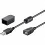 Wentronic - Goobay USB 2.0 Hi-Speed Verlngerungskabel mit Ferritkern, Schwarz, 2 m - USB 2.0-Stecker (Typ A) > USB 2.0-Buchse (Typ A) 