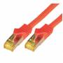 M-cab - - Patch-Kabel - RJ-45 (M) zu RJ-45 (M) - 50 cm - SFTP, PiMF -Cat.7 Rohkabel - halogenfrei, geformt, ohne Haken - Rot