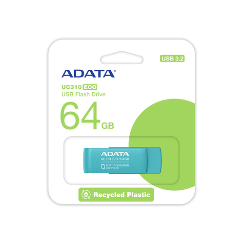 Adata -ADATA Flash Disk 64GB UC310E ECO, USB blau (UC310E-64G