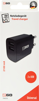 2go Netz-ladegert 100v-240v - Schwarz Universal Dual-u 1