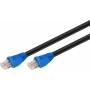 Wentronic - Goobay CAT 6 Outdoor-Patchkabel, U/UTP, Schwarz, Blau, Schwarz-Blau, 10 m - CCA Kupfergemsich Material (94389)
