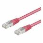 Wentronic - goobay - Netzwerkkabel - RJ-45 (M) bis RJ-45 (M) - 25cm - SF/UTP - CAT 5e - geformt, ohne Haken - Magenta (95208)