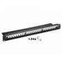 Wentronic - goobay - Patch Panel - RJ-45 X 24 - Schwarz - 1U - 48,3 cm (19) - mit 24x CAT 6 UTP jacks (95336)