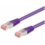 Wentronic - goobay - Patch-Kabel - RJ-45 (M) bis RJ-45 (M) - 25cm - SFTP, PiMF - CAT 6 - geformt, ohne Haken - Violett (95460)