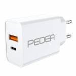 Pedea - Schnellladegert Dual 20 Watt fr USB Typ A/C, wei (60040100)