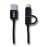 2go 2 In 1 Usb Datenkabel-schwarz-100cm F. Micro-usb & Apple - 2in1 USB Lade-/Datenkabel f. Micro-USB & Apple 100cm sw