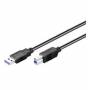 Wentronic - Goobay USB 3.0 SuperSpeed Kabel, Schwarz, 1 m - USB 3.0-Stecker (Typ A) > USB 3.0-Stecker (Typ B) (95719)