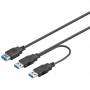 Wentronic - goobay - USB- / Stromkabel - USB Type A (W) bis USB Type A (M) - 30cm - Schwarz (95749)