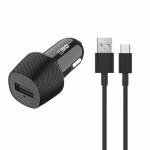 2go Kfz-ladegert 12v / 24v Fastcharge (2-teilig) -Schwa - USB KFZ-Ladegert (2-teil) USB-C 3.1. inkl. Kabel sw