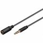 Wentronic - Goobay 3,5mm-Klinke-Verlngerungskabel, Schwarz, 0.5 m - Klinke 3,5 mm-Stecker (3-Pin, Stereo) > Klinke 3,5 mm-Buchse (3-Pi