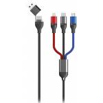 2go - USB / Type C Ladekabel Micro USB, Lightn., USB-C 1,2m sw