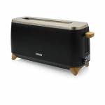 Princess - 01.142361.01.001 Langschlitztoaster Schwarz, Holz (hell) (01.142361.01.001)