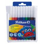 Pelikan - 985663 Filzstift Fein Schwarz - Blau - Braun - Grn - Hellblau - Hellgrn - Orange - Rot - Violett - Gelb (985663)